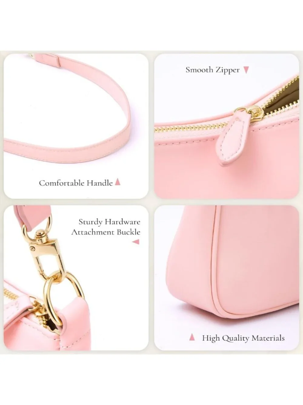 Small Leather Hobo Purse for Women | Cute Shoulder Bag with Removable Straps